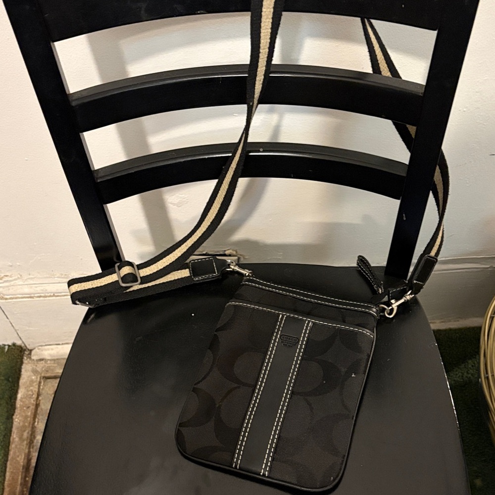 Coach Black and Tan Crossbody Bag
